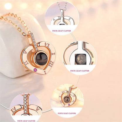 Projection Necklace 100 Languages I Love You Pendant Necklaces for Lover Girlfriend 2026 Creative Couple Romantic Jewelry Gifts