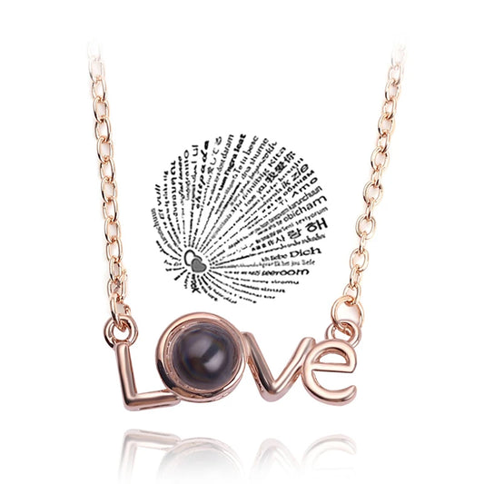 Projection Necklace 100 Languages I Love You Pendant Necklaces for Lover Girlfriend 2026 Creative Couple Romantic Jewelry Gifts