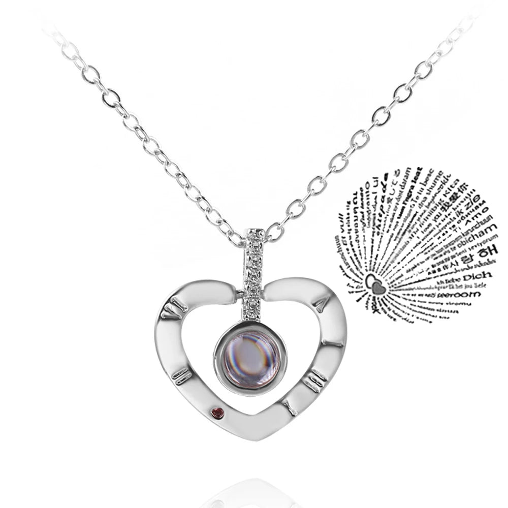 Projection Necklace 100 Languages I Love You Pendant Necklaces for Lover Girlfriend 2026 Creative Couple Romantic Jewelry Gifts