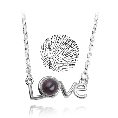 Projection Necklace 100 Languages I Love You Pendant Necklaces for Lover Girlfriend 2026 Creative Couple Romantic Jewelry Gifts